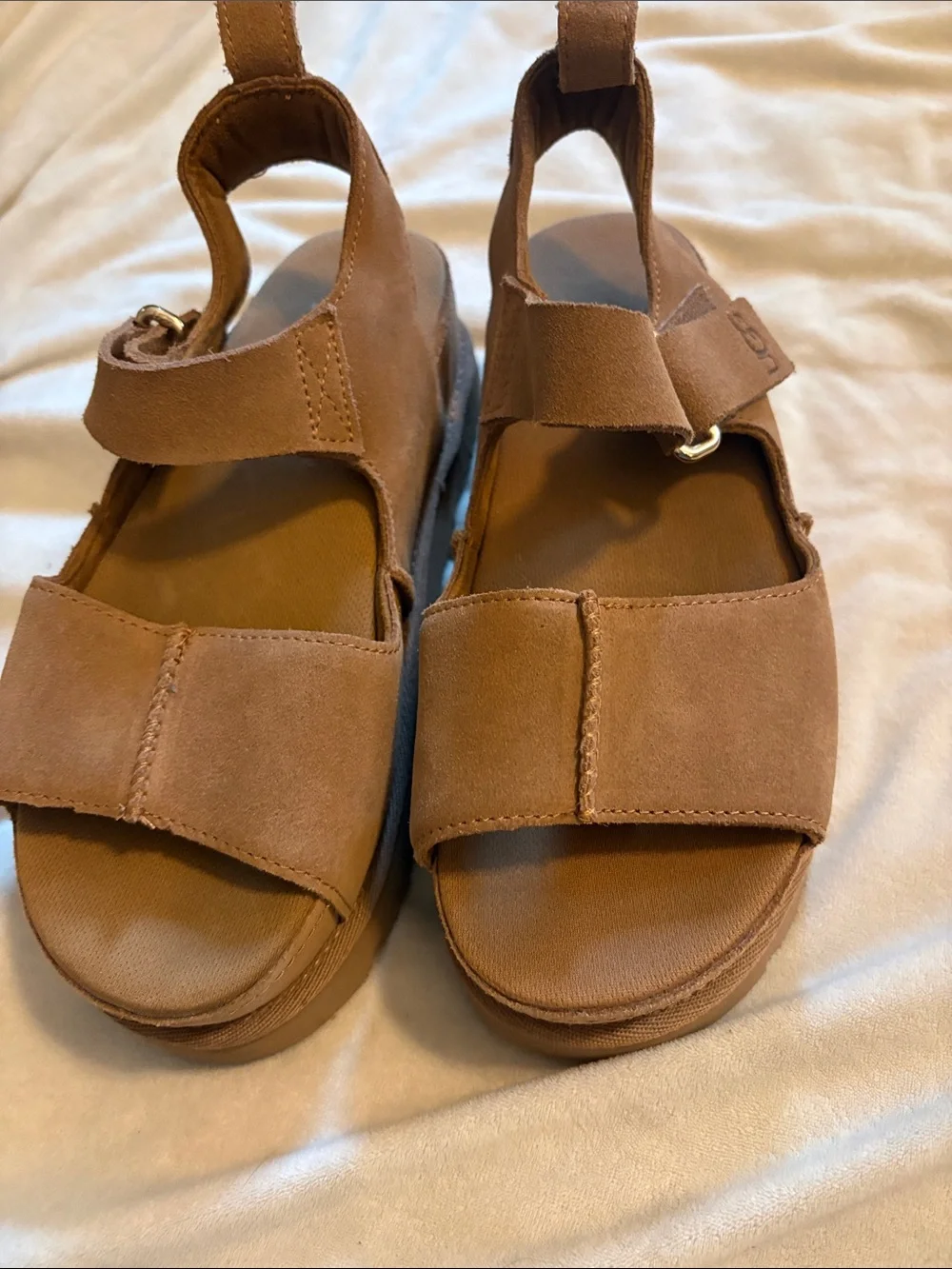 UGG Women's Tan Suede Platform Sandals
